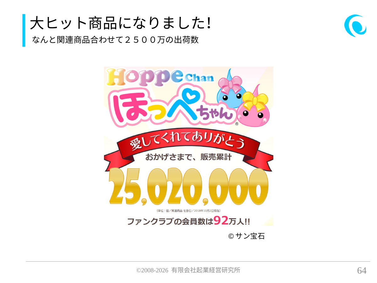 大ヒット商品になりました!。なんと関連商品合わせて2500万の出荷数
