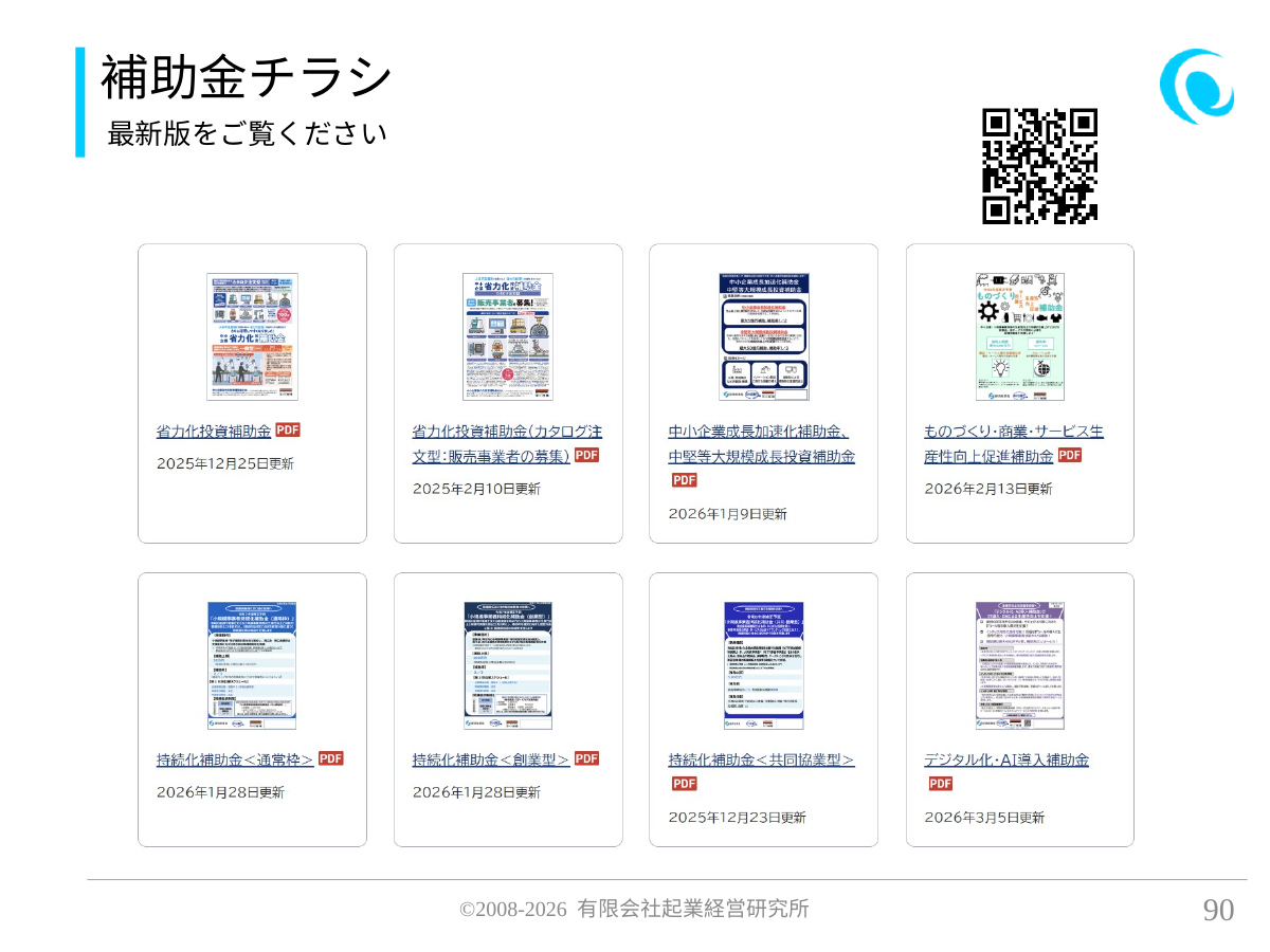 補助金チラシ。最新版をご覧ください